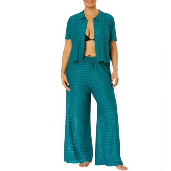 Hurley Pants - Hurley Women's Swimwear Cover Up Set Green Size XL NWT